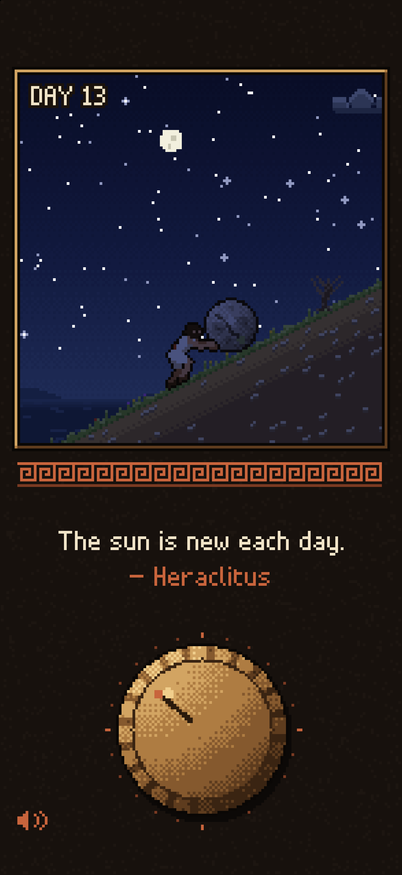 Full moon at night, day 13